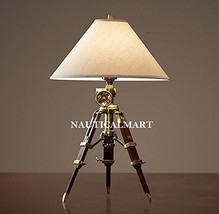 NauticalMart Royal Marine Tripod Table Antique Brass Lamp - Home Decor - £239.74 GBP