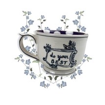 Molly Hatch Do Your Best Mug Anthropologie Purple Polka Dot Happy Coffee Cup - £15.03 GBP