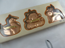 Old Dutch Solid Copper &amp; Brass Cookie Cutters Duck Teddy Bear Rabbit 5&quot; New - £16.65 GBP