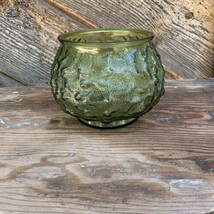 Vintage Crinkle Glass Bowl/Vase Green E.O .Brody Co. Made In USA Cleveland Ohio - £4.68 GBP