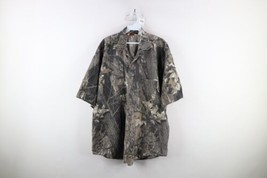 Vintage 90s Streetwear Mens 3XL Distressed Mossy Oak Camouflage Button Shirt - £47.44 GBP