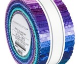 Jelly Roll Fusions Jewel Colorstory Blue Purple Cotton Fabric Roll-Up M5... - $37.97