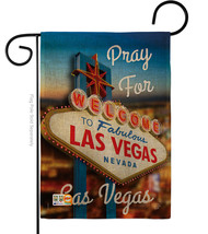 Pray for Las Vegas Burlap - Impressions Decorative Garden Flag G192041-DB - £18.35 GBP