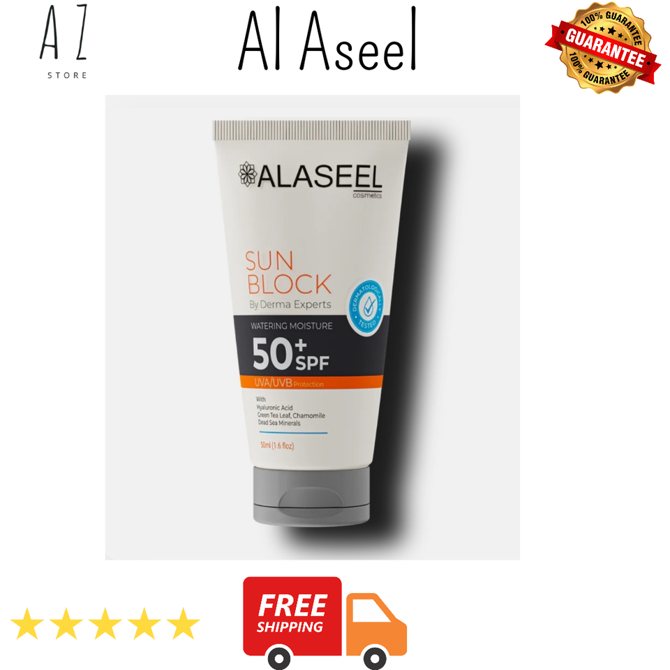 50ML Alaseel Sunscreen SPF 50+ Water Resistant UVA UVB Hyaluronic Acid G... - $59.84