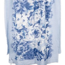 dressbarn Floral Scarf New Blue White Roses 76&quot;x26&quot; Rectangle Rayon Blen... - £15.54 GBP