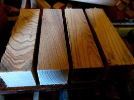 FOUR (4) CATALPA TURNING BLANKS LATHE WOOD BLOCK LUMBER CARVE 3 X 3 X 12&quot; - £43.59 GBP