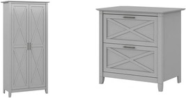 Bush Furniture&#39;S Key West Tall Storage Cabinet With Doors And Key West 2 Drawer - £436.24 GBP