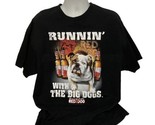 Runnin&#39; With The Big Dogs Red Dog Beer Mens XXL T Shirt English Bulldog  - $53.70