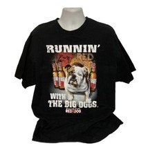Runnin&#39; With The Big Dogs Red Dog Beer Mens XXL T Shirt English Bulldog  - £42.42 GBP