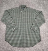 Vtg Ralph Lauren Shirt Men Large Green Red Tartan Plaid THE BIG SHIRT 90s Baggy - £27.96 GBP