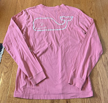 Vineyard Vines Whale Pocket Long Sleeve Tee XS Navy Pink Coral Womens 10... - £15.78 GBP