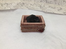 Resin Made Box with Black Rock Lump of Coal Knick-Knack - $5.83