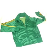 Vintage Track Jacket 70s Court Casuals Shiny Green S Street wear USA ath... - $49.49