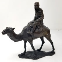 Camel Statue Desert Nomad Rider Brass Intricate Middle East Decor Medium... - $23.70