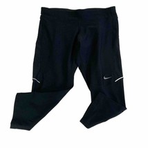 Sz S Nike Dri Fit Black Womans Capri Athletic Form Fitting Drawstring Pocket - £14.14 GBP