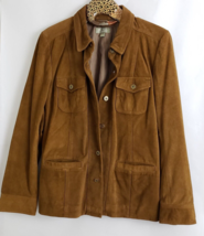 The Territory Ahead Men&#39;s Jacket Brown 100% Leather Suede Button Size L USA - £38.91 GBP