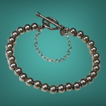 Silpada B0059 Sterling Silver 6mm Ball Bead Bracelet Toggle Safety Chain... - $94.99