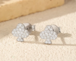 Delicate 925 Sterling Silver Charming Moissanite Clubs Elegant Stud Earr... - $59.99