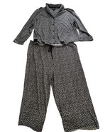 Room Service Black and White Print LS Cropped Knit Pajama Pants Size 3X - $489.32 MXN