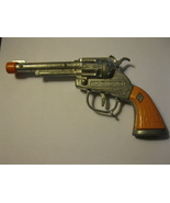 (CG -1) Vintage Toy Cap Gun: Halco Silver Pistol w/ Orange &amp; H Diamond g... - £17.24 GBP