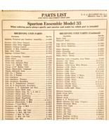 1931 Sparton Radio Model 35 Tri-Fold Parts List Electronics Ephemera F20A - €21,39 EUR