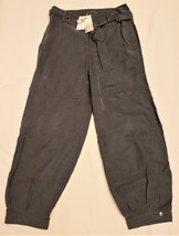 Johnny Was Jackie Cropped Twill Pants Sz-12 Charcoal Grey - £101.51 GBP