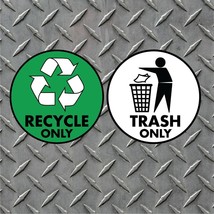 6&quot; x 6&quot; Recycle and Trash Container Vinyl Decal Set Peel &amp; Stick Indoor/Outdoor - £5.40 GBP