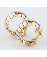 Cartier Gas Pipe Style 18k Gold Tri-Color Clip Hoop Earrings Circa 1990  - £6,473.94 GBP