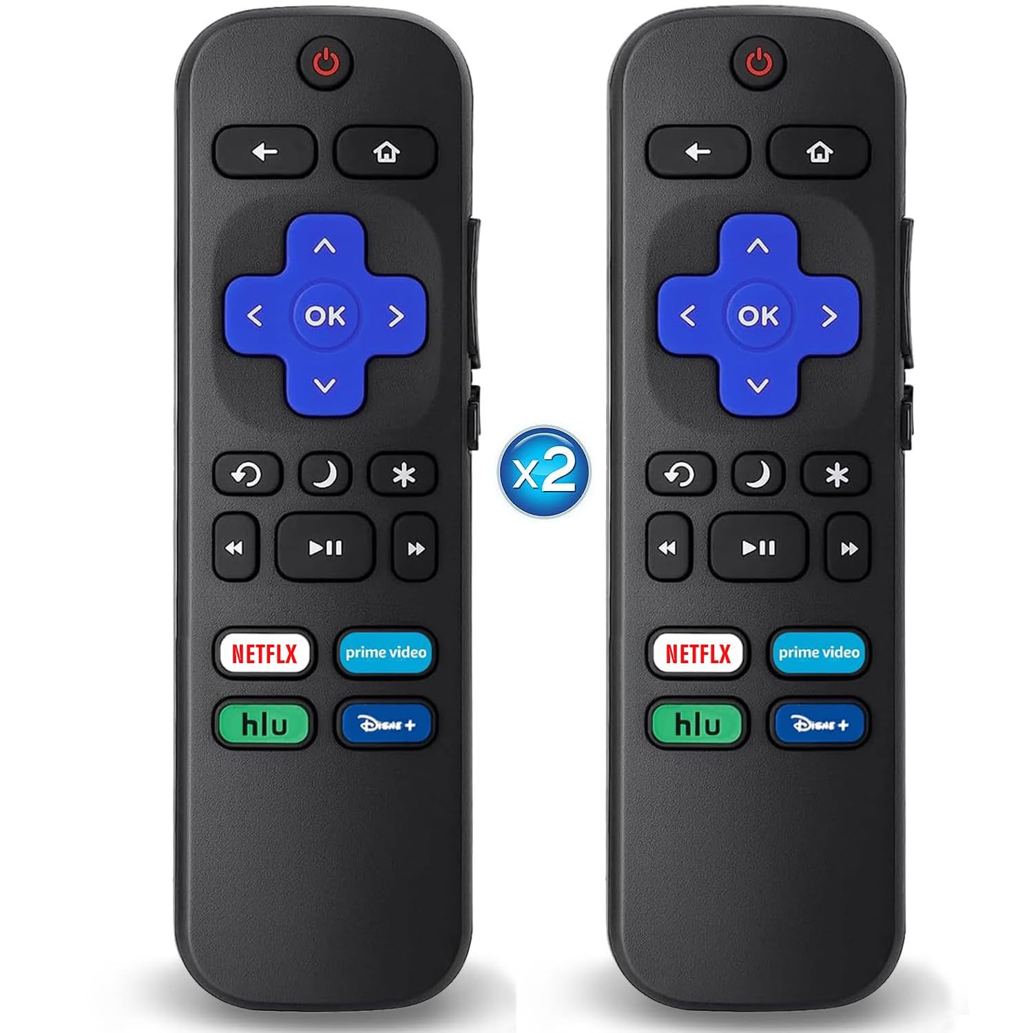 2Pcs Replacement Remote Control Compatible for Roku TV, Universal Remote Fit fo