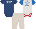 TOMMY HILFIGER Baby Boys Colorblock Bodysuits and Pants, 3 Piece Set 0-3M - $25.25