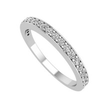 14K White Gold-Plated Wedding Simulated Diamond Band Ring 1/4 Ct For Her Gift - £51.70 GBP