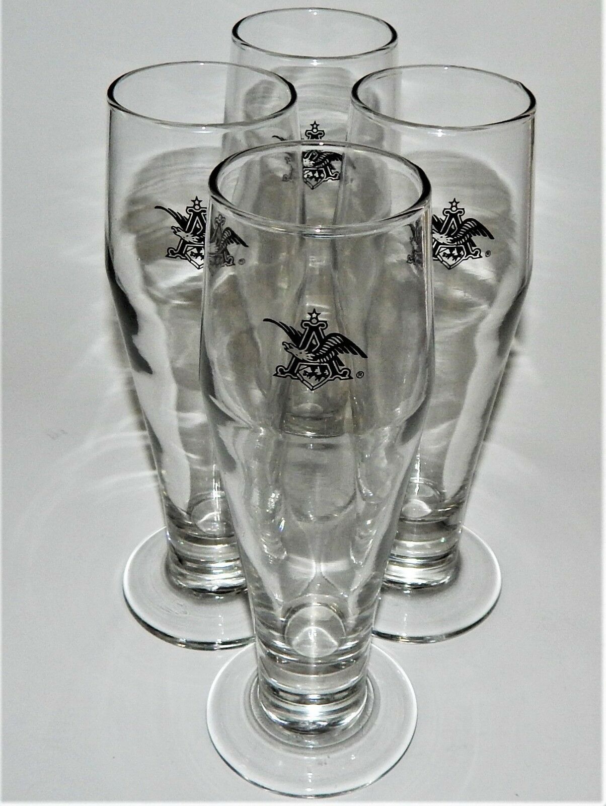 4 Anheuser Busch Black Eagle Logo Libbey Beer Craft Brew Classic Pilsner Glasses - $44.54