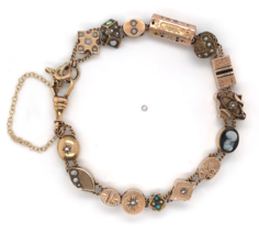 Gold Filled and Gold Top Victorian 15 Slides Bracelet (#J6648) - $2,107.71