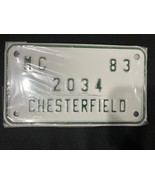 Motorcycle License Plate Vintage 1983 Chesterfield, Virginia - $13.86