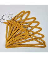 Vintage Crochet Wire Clothes Hangers SET OF 8 Gold Yellow - $44.00