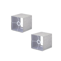 4&quot; Lamp Shades w/ Wire Frame DIY Drum Ring , Gray Square  2 Pack - £14.33 GBP