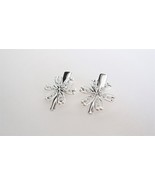 Set of 2 extra small silver flower metal alligator hair clip for fine th... - £7.95 GBP
