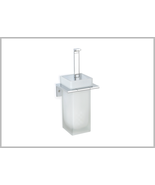 Orio polished chrome and glass wall toilet brush holder set. - $255.91 CAD