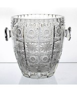 RTG Bohemia Crystal Queens Lace Cut Ice Bucket, Vintage Hand Cut 5&quot; D, 5... - $150.00