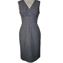 Grey Sleeveless Fitted Knee Length Dress Size 0 Petite  - £35.03 GBP