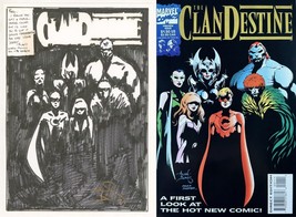 ClanDestine Preview #1 Alan Davis Signed Original Cover Art Prelim Marvel Comics - £300.63 GBP