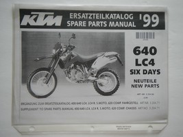 1999 KTM Spare Parts Manual supplement update chassis 640 LC4 English Ge... - $15.79