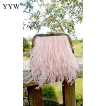 YYW  Real Ostrich Feather Box Handbags Party Clutch Evening Bag Chic Design Wedd - £95.13 GBP