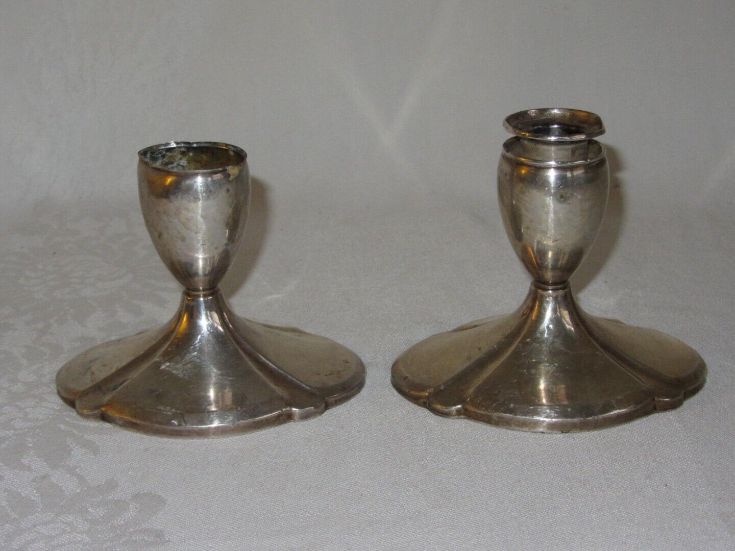 Pair FISHER Sterling Weighted Silver Vintage Candlestick Candle Holders 882 - $68.80