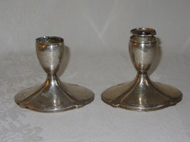 Pair FISHER Sterling Weighted Silver Vintage Candlestick Candle Holders 882 - £54.10 GBP