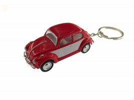 New 2.5&quot; 1967 Vw Beetle 2 Tone Keychain Diecast Model Toy Car 1:64 Red U... - £9.53 GBP