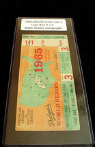 1965 World Series game 3 TICKET STUB Autographed by Duke Snider - £140.85 GBP
