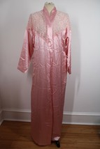 NWT Vtg Lucie Ann II M Pink Satin Lace Long Robe - $70.30