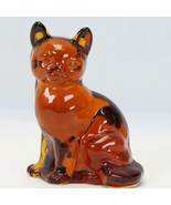 Fenton Art Glass Sitting Cat Kitten Figurine Amber 3.75&quot; Tall 2.7&quot; Wide ... - $1,359.56 MXN