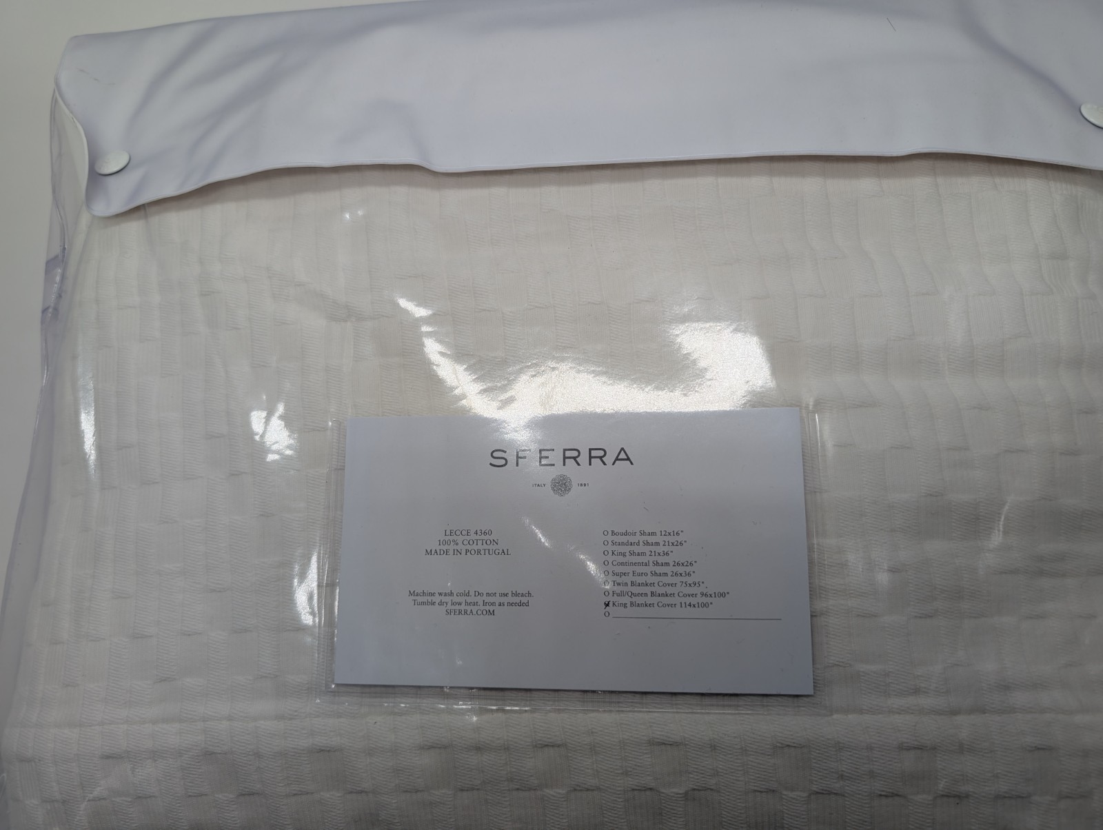 Sferra Lecce Oyster King Coverlet  Textured Brick Layered Cotton Portugal NEW Item image 4